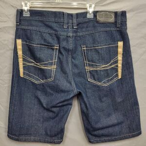 Old Skool Jean Shorts Size 38 Baggy Hip Hop Logo Skater Wide Leg Y2K